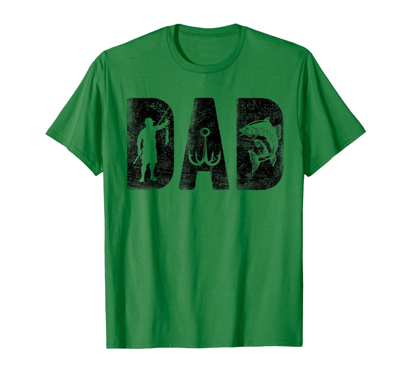 Fishing Gifts for Dad Father's Day Fisherman Fishing Dad Birthday Classic Bold Font Fish Daddy T-Shirt - Kelly Green