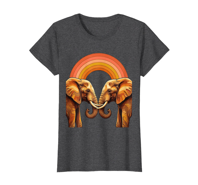 Mademark Be Kind Elephant Gentle Touch Illustration T-Shirt - Women - Dark Heather Grey