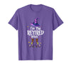 Funny Quote Horror Costume Party Family Friends I'm The Retired Witch Spooky Scary Halloween Retiree Women T-Shirt - Purple