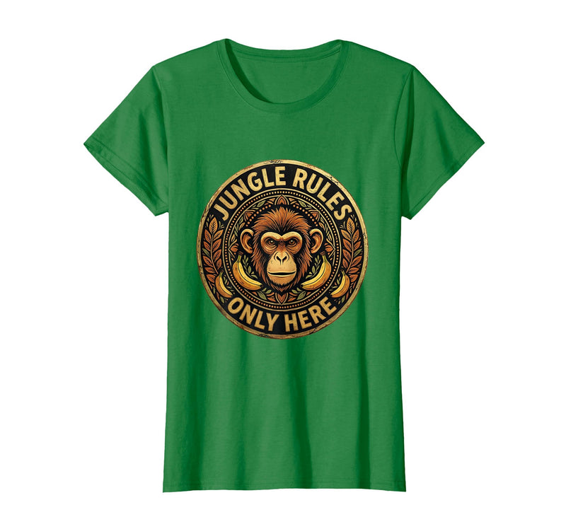 Mademark Monkey Jungle Rules Only Here Graphic Design T-Shirt - Women - Kelly Green