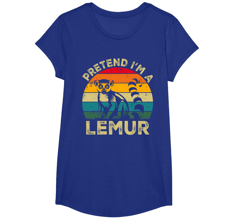 Funny Costume Party Halloween Tees by T&T Pretend I'm A Lemur Lazy Halloween Costume T-Shirt - Royal Blue