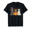 Funny Retro Australian Cattle Dog Halloween Witch Spooky Ghost Blue Heeler Pumpkin Halloween Dog Lover T-Shirt - Black