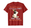 Cute Rabbit Lover Bunny Graphic T-Shirt (Dark Heather Grey) in Cranberry Red