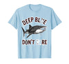 Mademark Deep Blue Don't Care Whale Shark Design T-Shirt - Baby Blue