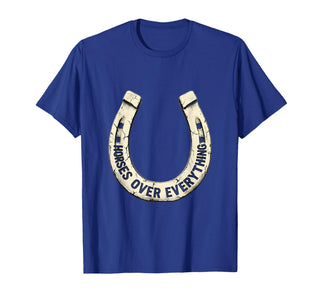 Mademark Horses Over Everything Equestrian Design T-Shirt - Men - Royal Blue