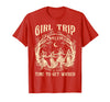 Vitage Girls Trip Salem Halloween Womens Funny Tee Retro Girls Trip Salem 1692 They Missed One Witch Halloween T-Shirt - Red