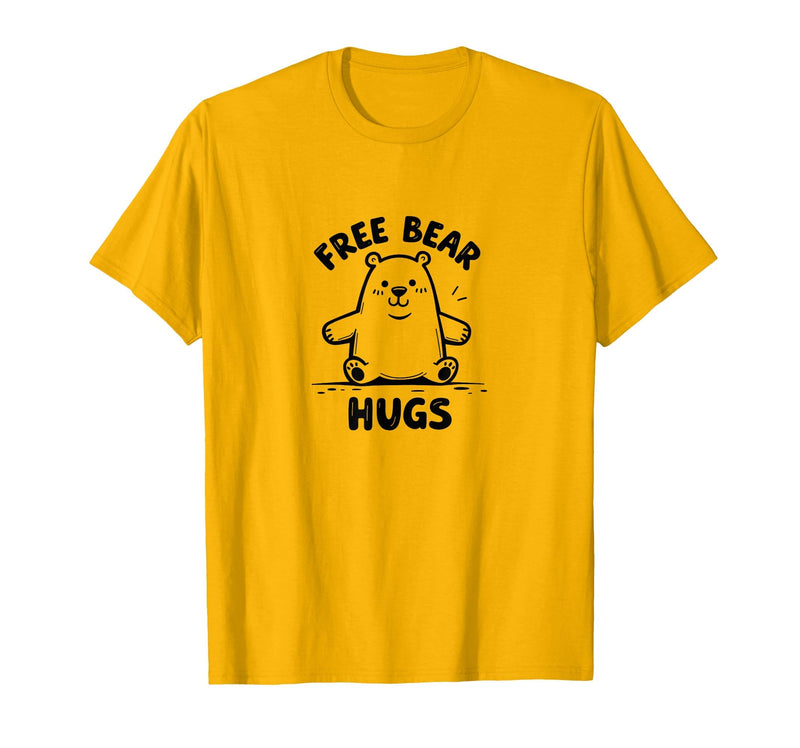Mademark Free Bear Hugs: Cute Cartoon Animal Lover Gift T-Shirt - Golden Yellow