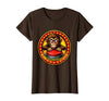 Mademark Eager Monkey Pressing the Big Red Button T-Shirt - Women - Brown