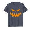 Vintage Jack o Lantern Halloween Tee Pumpkin Face Jack O Lantern Scary Carved Halloween Costume T-Shirt - Heather Blue