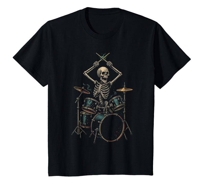 Drummer Gifts Skeleton Drummer Drums T-Shirt - As Pictured