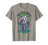 Skull & Halloween Designs for Bikers and Rockers Melting Skull Halloween Colorful Paint Drip Graphic T-Shirt - Slate Grey