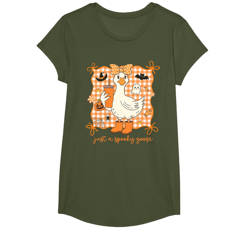Just A Spooky Goose Halloween Goose Just A Spooky Goose Halloween Silly Goose Funny Halloween T-Shirt - Olive Green