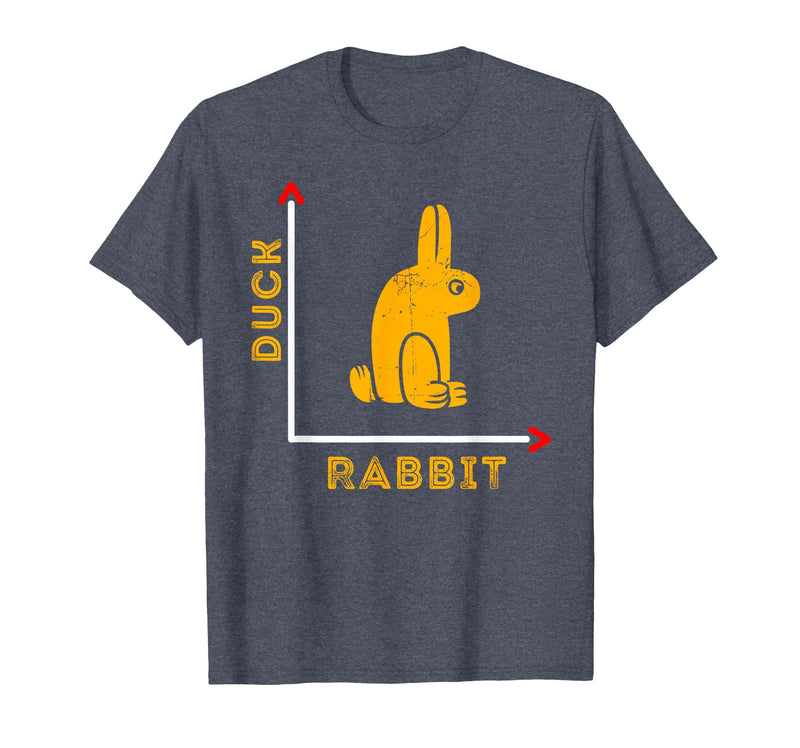Wittgensteins Rabbit Duck Illusion Physics Nerd Math Geek T-Shirt in Heather Blue