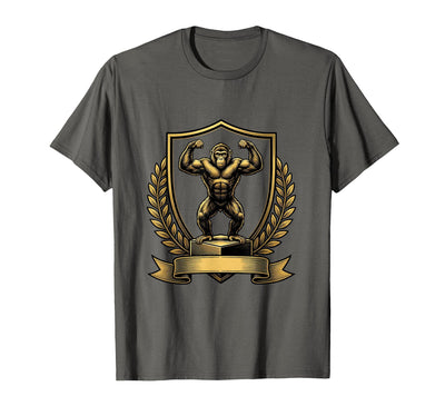 Monkey Flexing Muscles on Gym Podium T-Shirt - Men