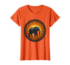 Mademark Elephant Silhouette Giant Sunset Graphic T-Shirt - Women - Orange