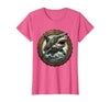 Mademark Shark Mech Robot Rising From The Ocean Graphic T-Shirt - Pink Heather