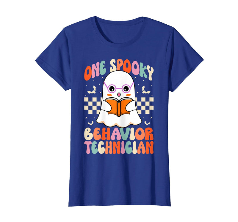 RBT Behavior Tech Spooky Halloween Gifts Co. One Spooky Behavior Technician Analyst - Halloween Ghost RBT T-Shirt - Royal