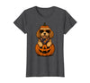 Funny Retro Maltipoo mom Halloween Spooky Cavapoo Pumpkin Halloween Doodle Dog Lover T-Shirt - Dark Heather Grey