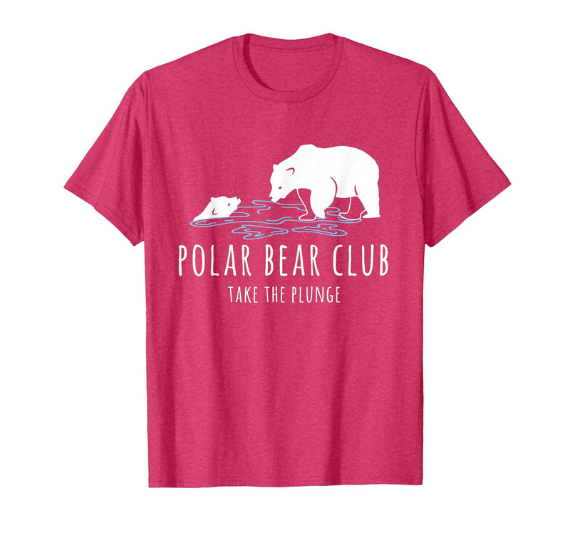 Global Warming Awareness Arctic Winter Ice Polar Bear Club Take The Plunge Ice Bear T-Shirt - Red Heather
