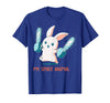 My Spirit Animal Cute Rabbit with Chainsaw T-Shirt in Royal Blue