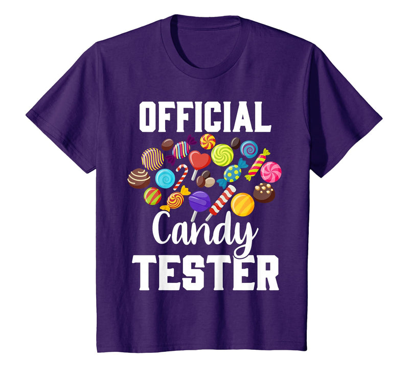 Candy Tester Sweets Lover Gifts & Apparel Official Candy Tester Halloween Costume Boys Girls Kids T-Shirt - Purple