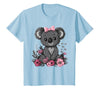 We Love Koalas - Kids Apparel Co. Koala Kawaii Koala Bear Pink Bow Flowers Girls Kids T-Shirt - Baby Blue