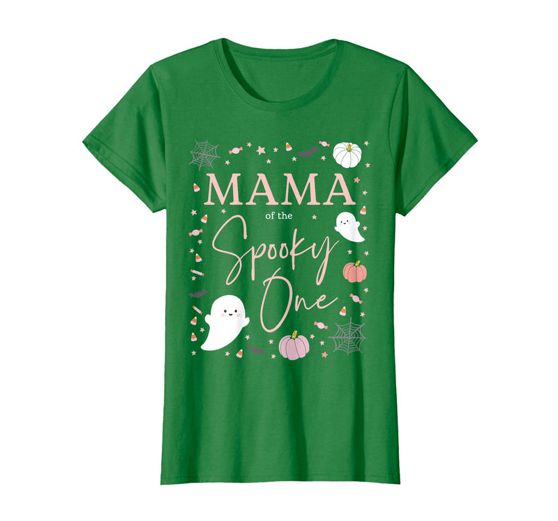 Spooky One First Birthday 1st Cute Pink Halloween Mama of The Spooky One Girl First Birthday Pink Halloween T-Shirt - Kelly