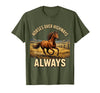 Mademark Horses Over Highways Always Equestrian Design T-Shirt - Men - Olive Green