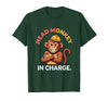 Mademark Head Monkey In Charge Circus Boss Design T-Shirt - Men - Dark Green