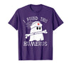 I Found This Humerus Funny Ghost Nurse Halloween T-Shirt - Purple