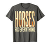 Mademark Horses Fix Everything Equestrian Design T-Shirt - Men - Asphalt Grey