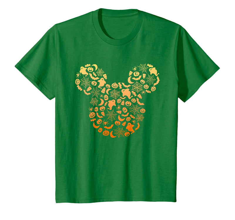 Disney Mickey Mouse Halloween Ghosts & Pumpkins Gradient T-Shirt - Kelly Green