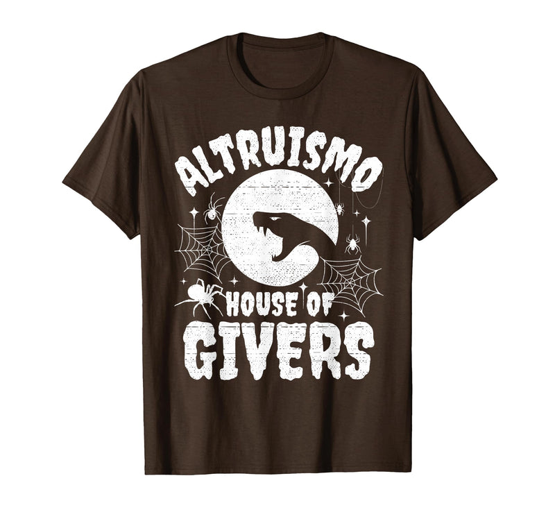 House of Givers Halloween Party Halloween Costume Altruismo House of Givers T-Shirt - Brown