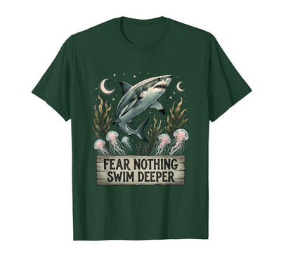 Fear Nothing Swim Deeper Shark Women Design T-Shirt