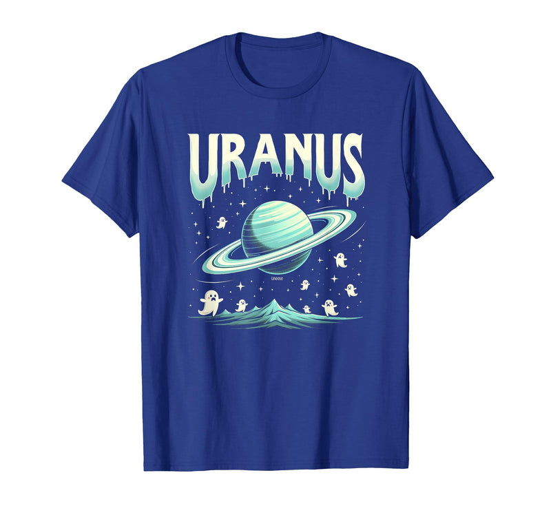 Mademark Ghost & Spirits - Ghost (99 Problems All) T-Shirt - Royal Blue-halloween Celestial Cosmic Uranus Unease