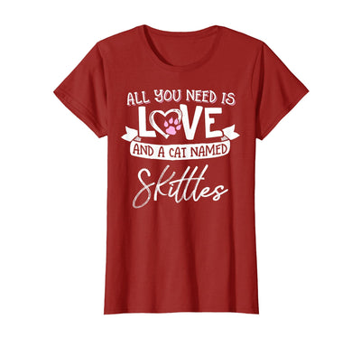 Cute Cat Named Skittles Design for Women and Girls T-Shirt