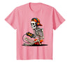 halloween skeleton shirts for teen boys men kids Halloween Skeleton Gamer Video Gaming Funny Gaming Skeleton T-Shirt - Pink