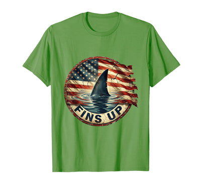 Fins Up Shark Lover Graphic Design T-Shirt