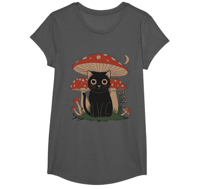 Cat Cottagecore Aesthetics Decor outfit Gifts Cat Mushroom Cute Cottagecore Aesthetic Women Kids T-Shirt