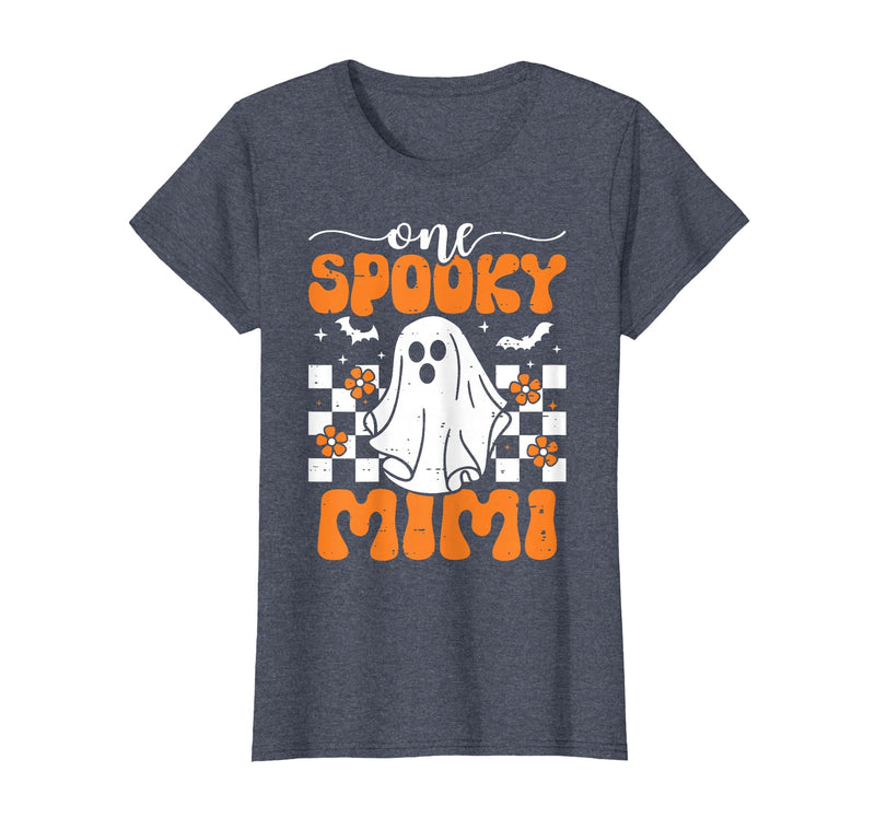 One Spooky Mimi Halloween Family Matching One Spooky Mimi Matching Family Halloween Costumes T-Shirt - Heather Blue