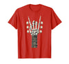 Rock and Wear Gifts Men Women Kids Skeleton Guitar Hand Rock On Guitarist Rock Band Music T-Shirt - Red
