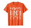 Dancing Skeletons Halloween Party Music Shirts Spooky Skeletons Symphony Halloween Dance Music Men Women T-Shirt - Orange