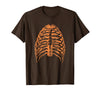 Orange Halloween Rib Cage Ribcage T-Shirt - Brown