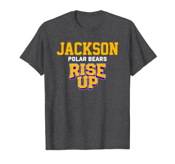 Jackson Polar Bears Official High School Gear Jackson Polar Bears Rise Up HS T-Shirt - Dark Heather Grey