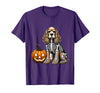 Spooky Cocker Spaniel Skeleton Costumes Halloween Cocker Spaniel Skeleton Jack O Lantern Funny Dog Halloween T-Shirt - Purple