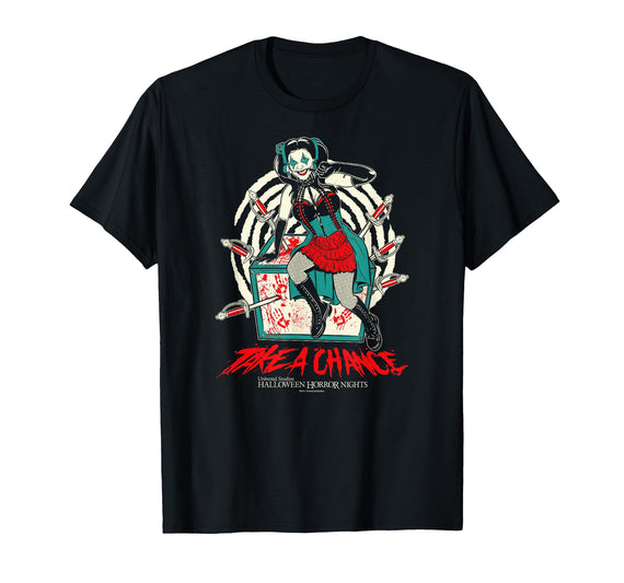 Halloween Horror Nights HHN Take A Chance T-Shirt - As Pictured