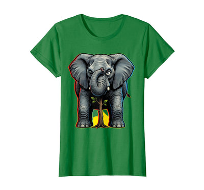 Mademark Funny Elephant Hiding Behind Tiny Tree T-Shirt - Women