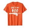 Miftees Matching Halloween Tees She's My Boo Matching Halloween Costume She's My Boo T-Shirt - Orange