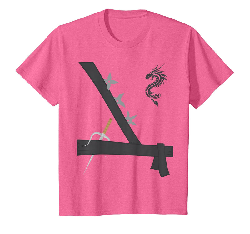 Easy Halloween Ninja Costume For Kids Boys Ninja Costume Easy Last Minute Halloween T-Shirt - Pink Heather