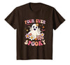 4th Birthday Party Halloween Costume Four Ever Spooky Halloween 4Th Birthday Party Decorations T-Shirt - Brown